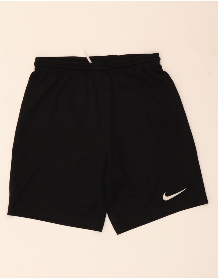 NIKE Boys Dri Fit Sport Shorts 12-13 Years Large Black Polyester