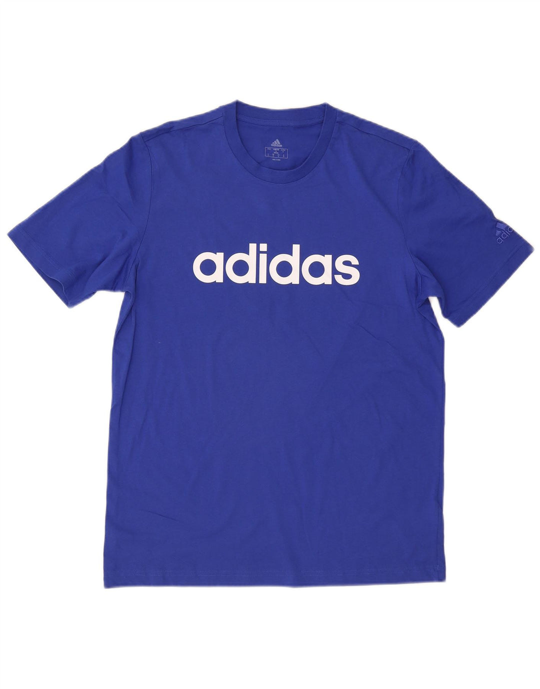T-shirt grafica da uomo Adidas Top in cotone blu medio