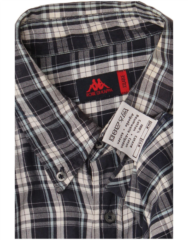 Camicia Kappa da uomo in flanella 2XL cotone a quadri blu navy
