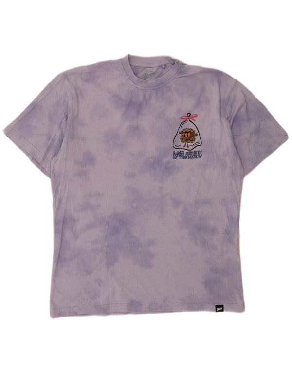 T-shirt grafica da uomo Pull & Bear Top viola medio tie dye