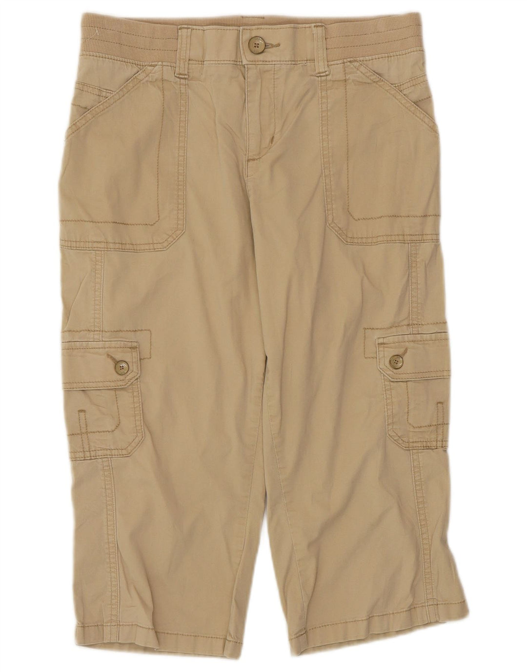Pantaloni capri cargo dritti da donna LEE US 8 medi W30 L18 cotone beige