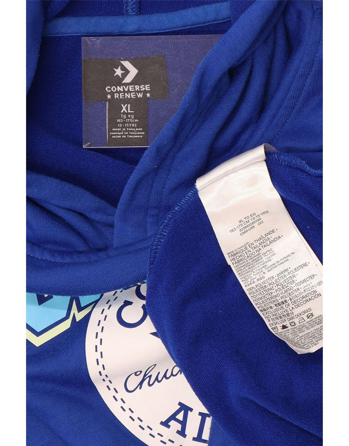 CONVERSE Felpa con cappuccio grafica per ragazzi 13-14 anni XL Poliestere blu