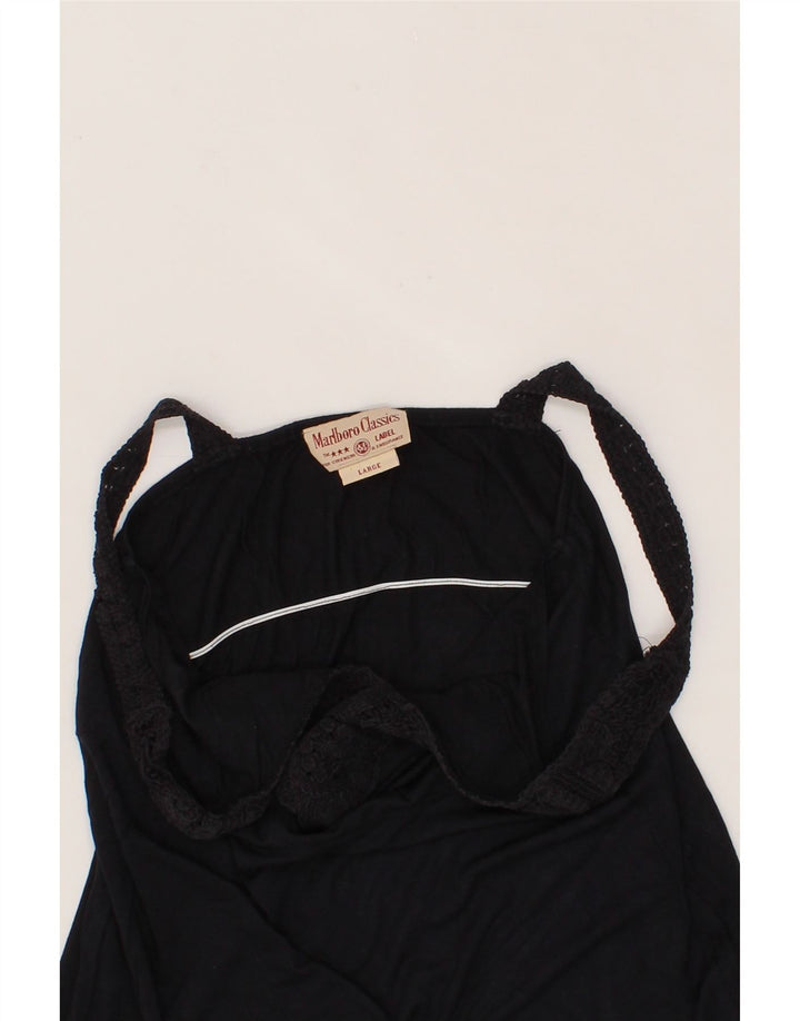 MARLBORO CLASSICS Womens Cami Top UK 14 Large Navy Blue Viscose Vintage Marlboro Classics and Second-Hand Marlboro Classics from Messina Hembry 