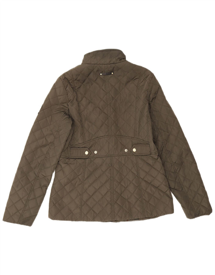 Giacca trapuntata da donna Ralph Lauren UK 10 Small Khaki Polietilene