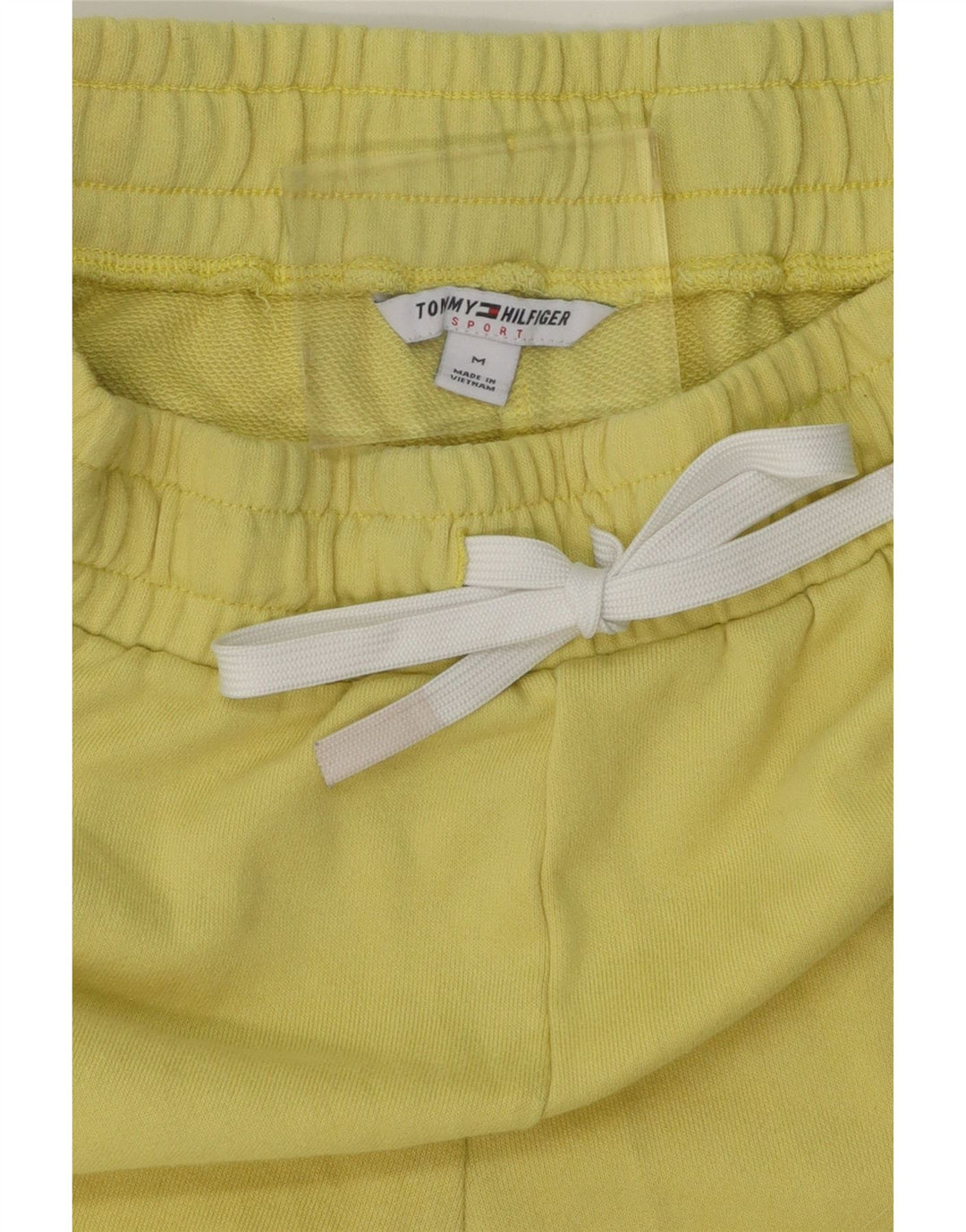 TOMMY HILFIGER Womens Graphic Sport Shorts UK 14 Medium Yellow Vintage Tommy Hilfiger and Second-Hand Tommy Hilfiger from Messina Hembry 