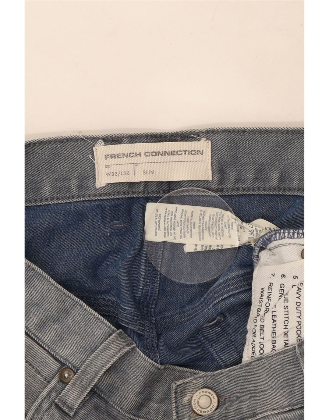 Jeans slim da uomo French Connection W32 L32 cotone blu