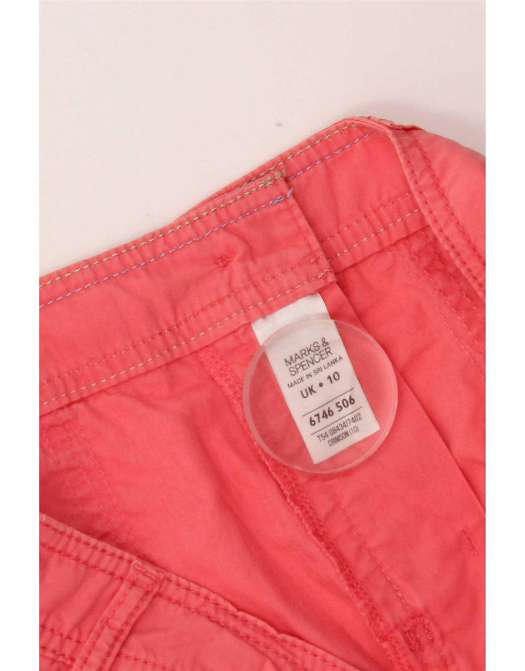 Pantaloncini Marks & Spencer da donna UK 10 piccoli W30 cotone rosa
