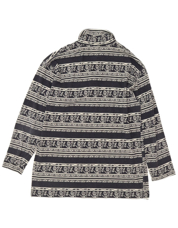 Felpa Campagnolo da donna con collo alto, UK 14, grande blu navy floreale