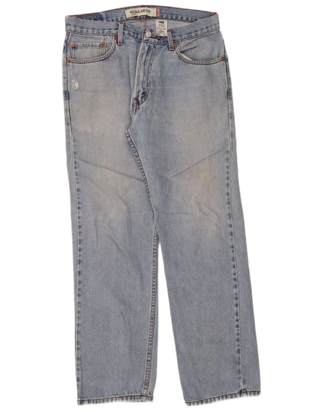 LEVI'S Jeans dritti da uomo 505 vestibilità regolare W34 L32 cotone blu