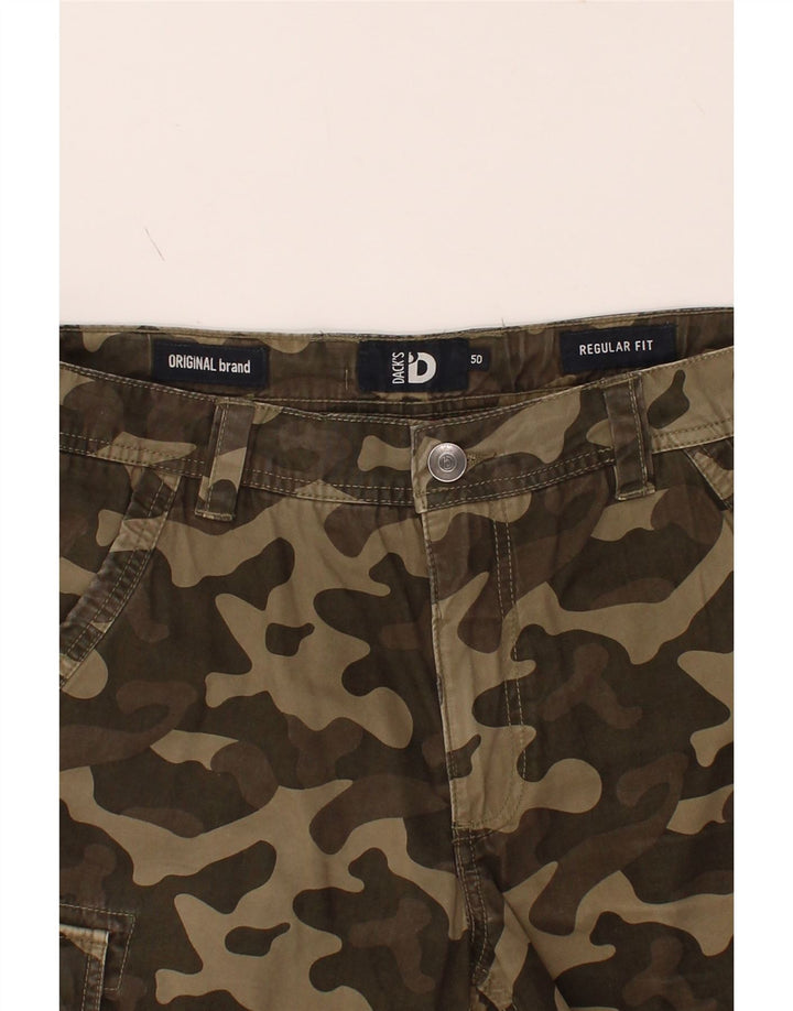 DACK'S Womens Regular Fit Cargo Shorts IT 50 Large W36  Green Camouflage Vintage Dack's and Second-Hand Dack's from Messina Hembry 