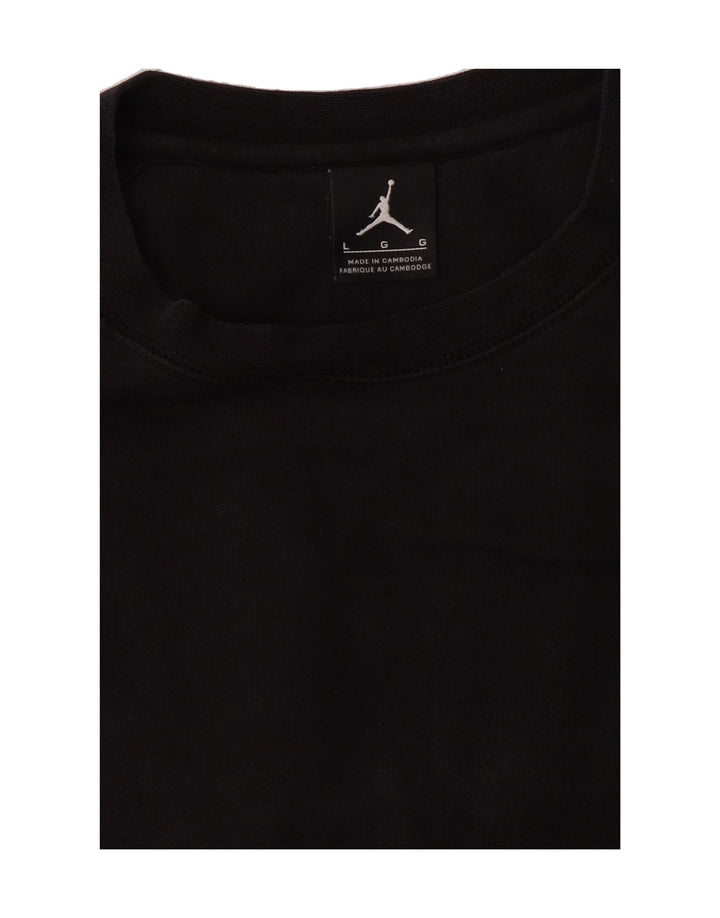 JORDAN Mens Sweatshirt Jumper Large Black Vintage Jordan and Second-Hand Jordan from Messina Hembry 