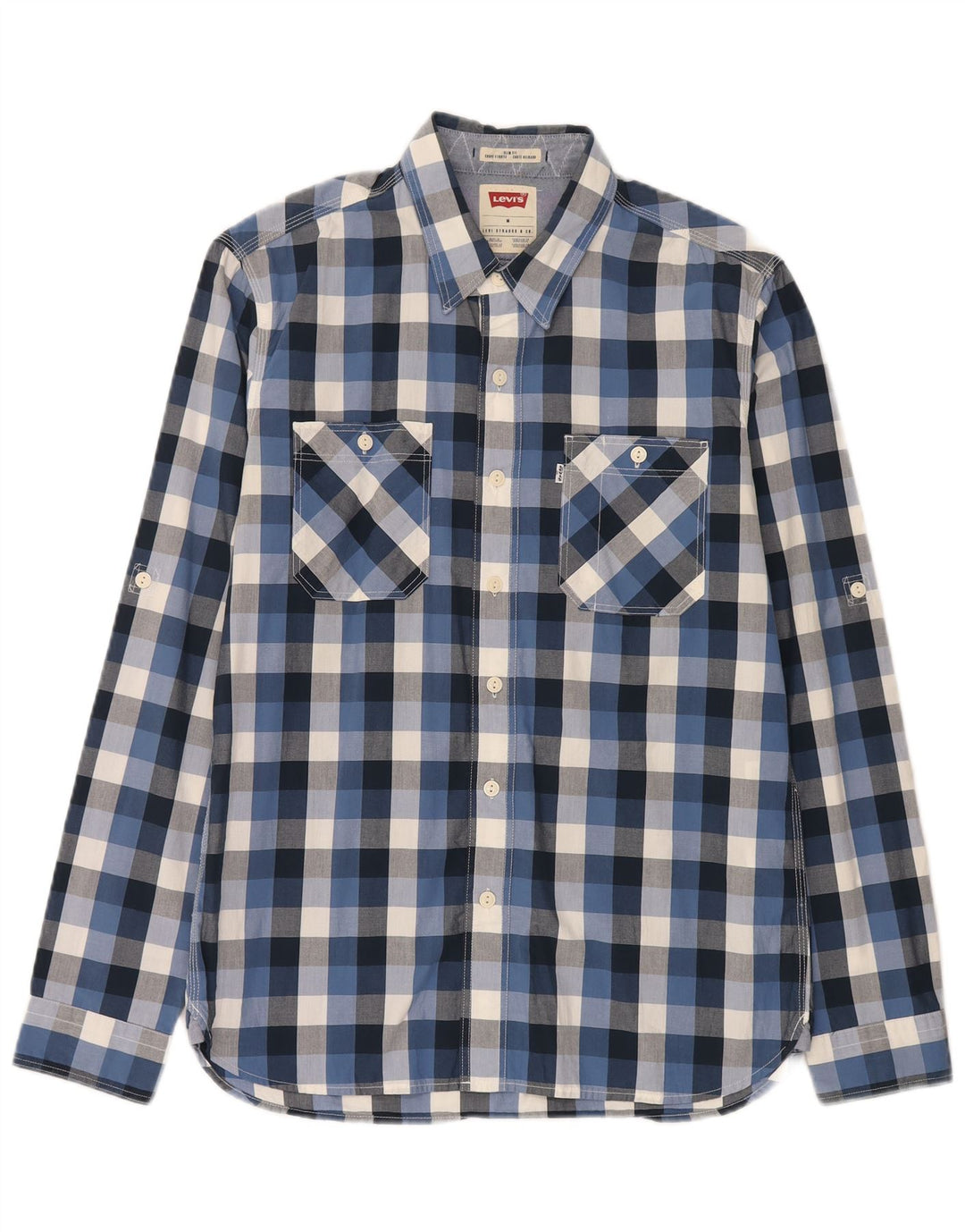 Camicia Levi's da uomo slim fit in cotone a quadretti blu medio