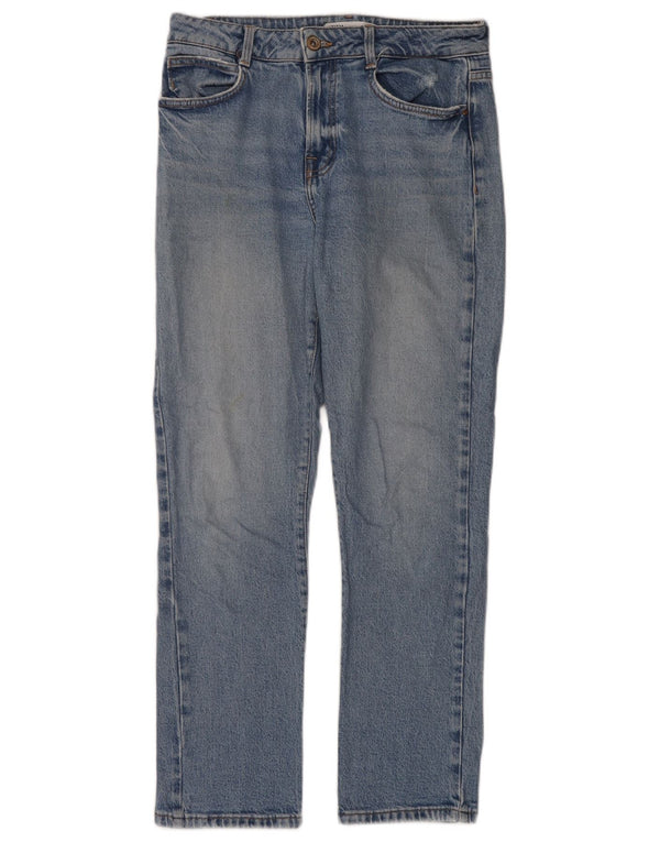 Jeans dritti a vita alta da donna Zara EU 38 piccoli W28 L30 blu