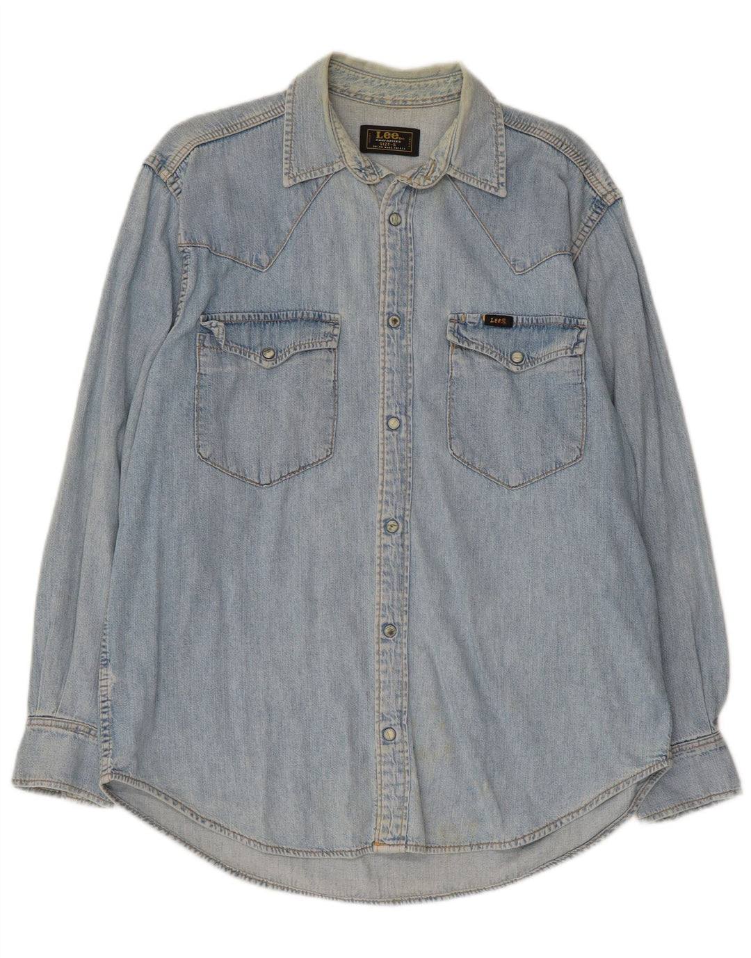 Camicia in denim da uomo Lee piccola in cotone blu