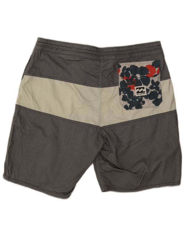 Pantaloncini da bagno da uomo Billabong in cotone color block grigio medio