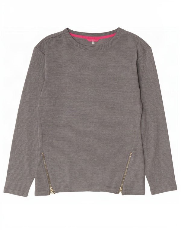 Joules Top oversize da donna a maniche lunghe UK 6 XS Cotone grigio