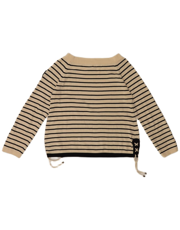 Maglione da donna con scollo a barca Marina Yachting UK 14 Large White Striped