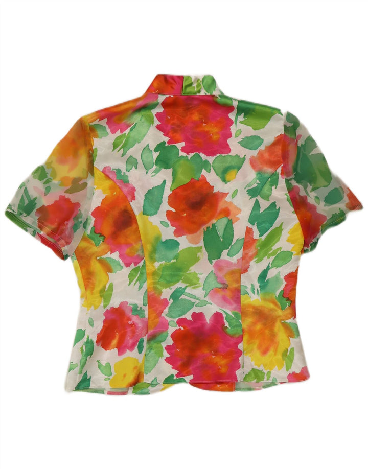 Camicetta trasparente da donna Vera Mont UK 12 media floreale multicolore