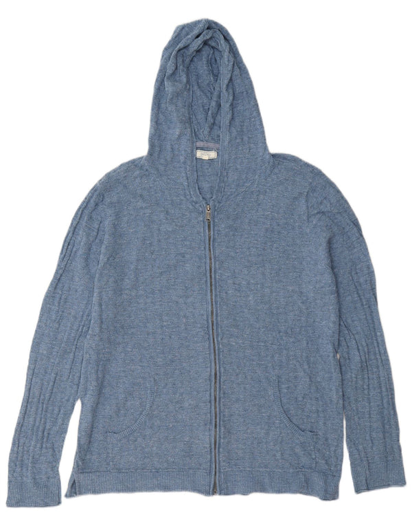 Maglione cardigan con cappuccio da donna Fat Face UK 14 grande cotone blu