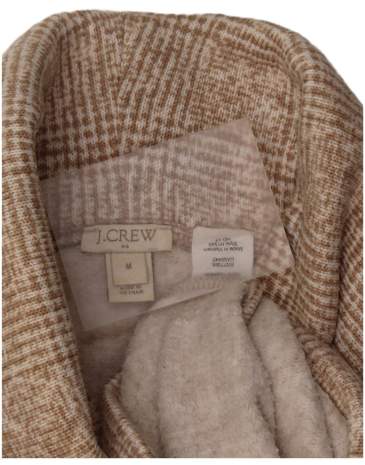 J. CREW Maglione maglione a collo alto da donna UK 14 Poliestere a quadri beige medio