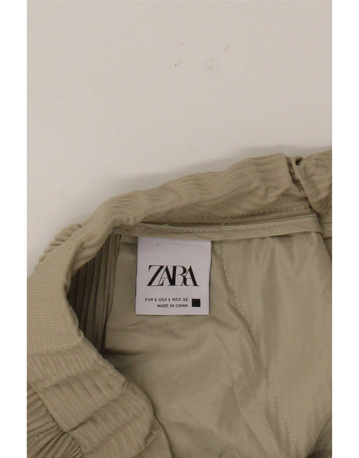 Pantaloncini di velluto a coste Zara da donna grandi W32 Beige