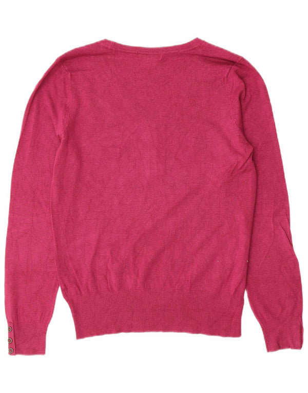 Maglione maglione con scollo a V da donna Marks & Spencer UK 14 Rosa medio