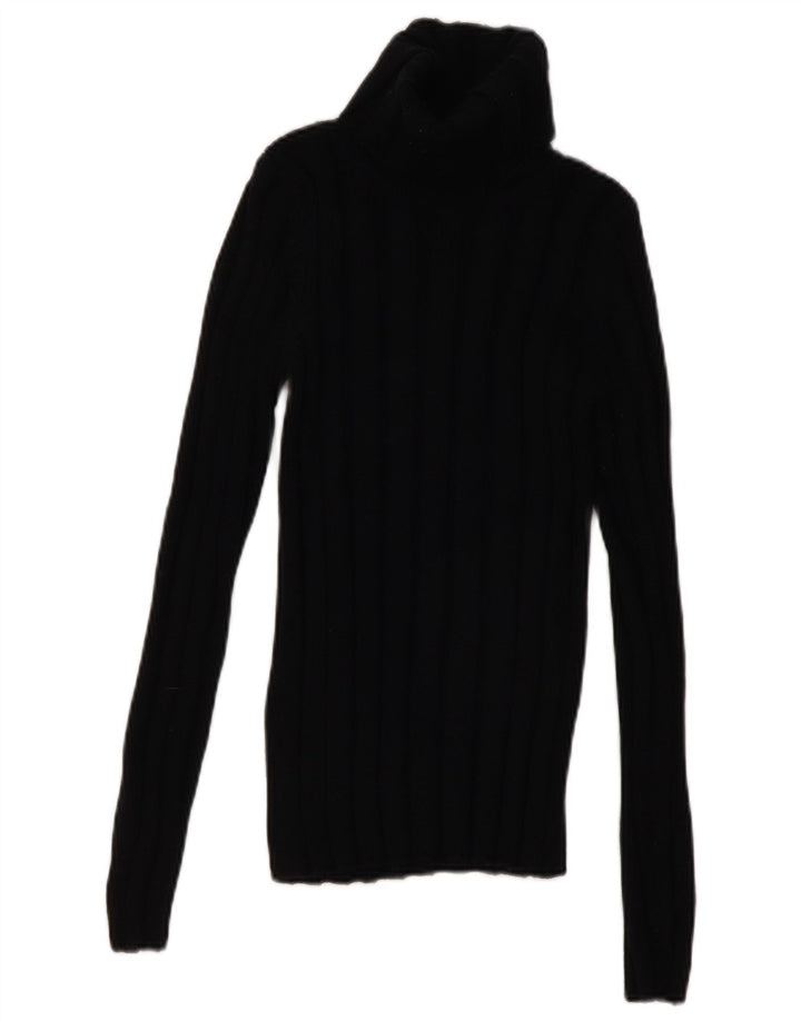 Maglione maglione a collo alto da donna Hugo Boss UK 8 piccolo in lana nera