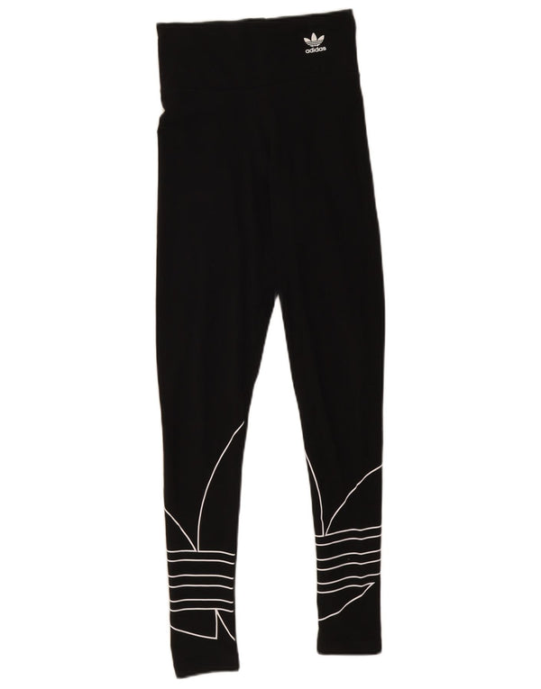 Leggings grafici da donna Adidas UK 6 XS cotone nero