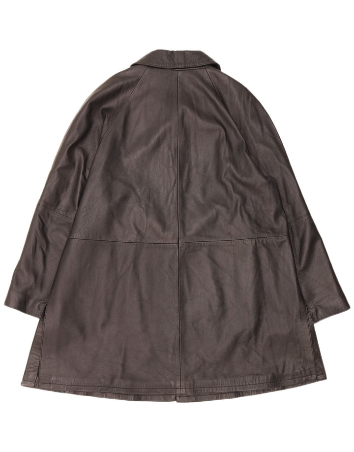 Cappotto in pelle vintage da donna IT 48 XL Nero