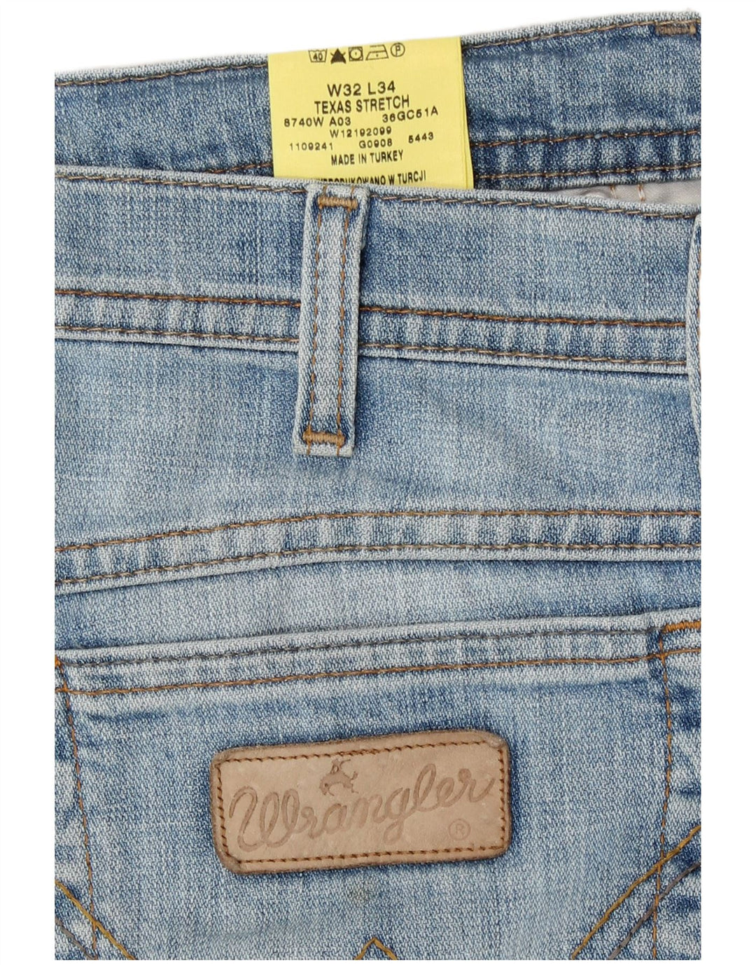 Jeans dritti elasticizzati Texas da uomo Wrangler W32 L31 cotone blu