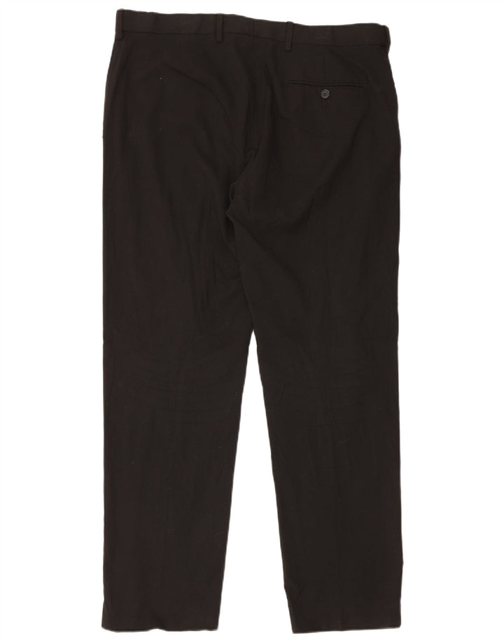 Pantaloni da abito dritti da uomo Marks & Spencer vestibilità regolare W36 L31 neri
