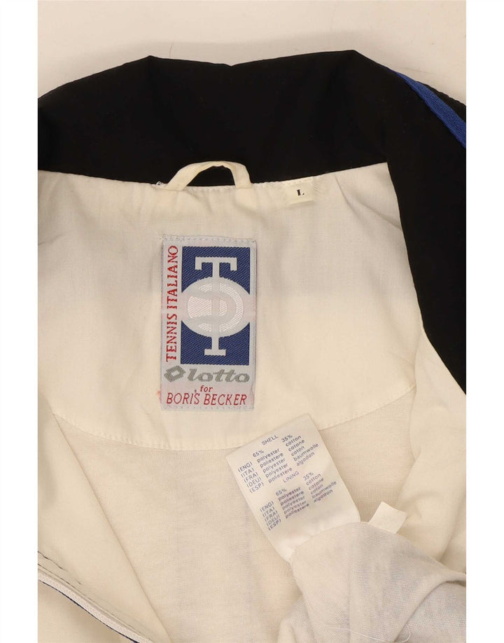 Giacca da tuta da uomo Lotto grande in poliestere color block bianco