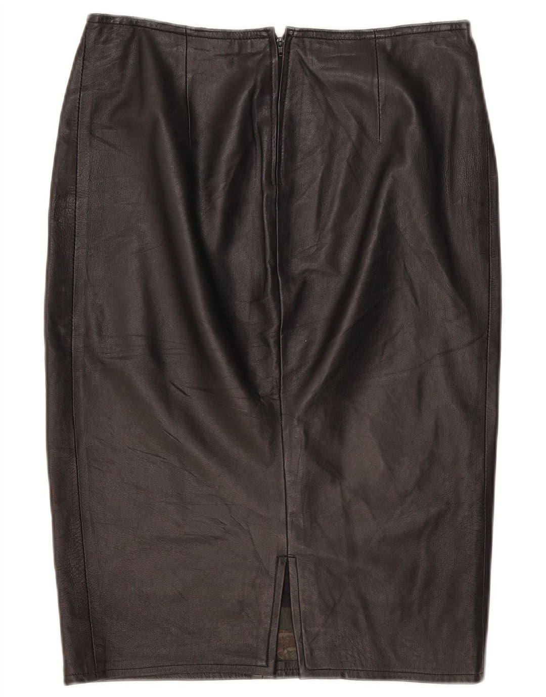 Gonna in pelle vintage da donna W32 grande nera
