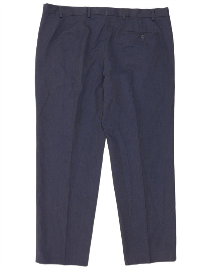 Pantaloni da abito vestibilità regolare Marks & Spencer da uomo W40 L29 poliestere blu navy