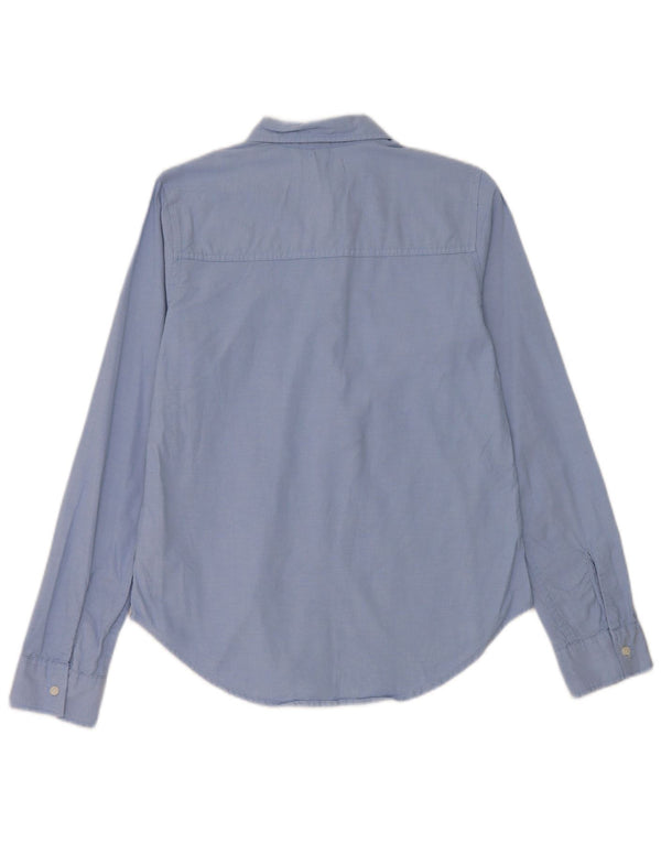 Camicia elasticizzata Hollister da donna UK 10 piccola in cotone blu