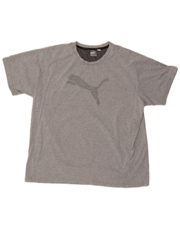 T-shirt grafica da uomo PUMA Top 2XL in cotone grigio
