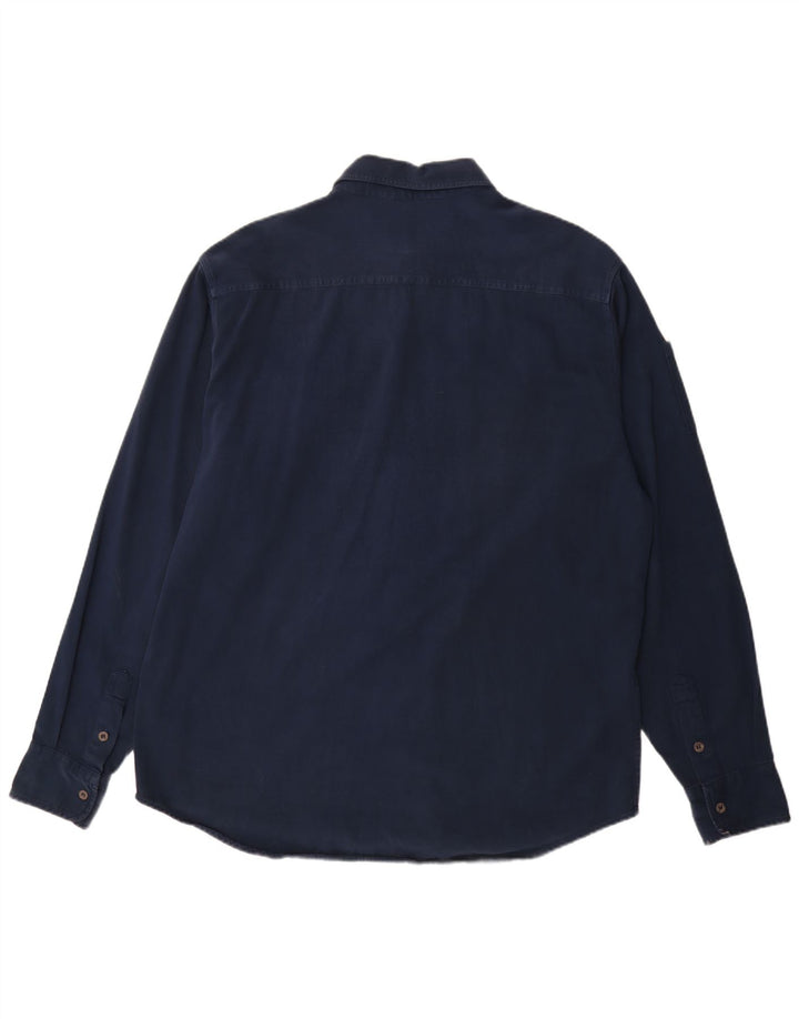Camicia da uomo Carrera taglia 43/44 XL cotone blu navy
