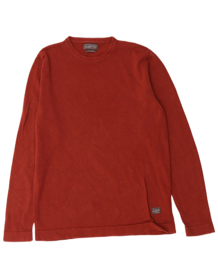 Maglione maglione girocollo da uomo Jack & Jones in cotone rosso medio