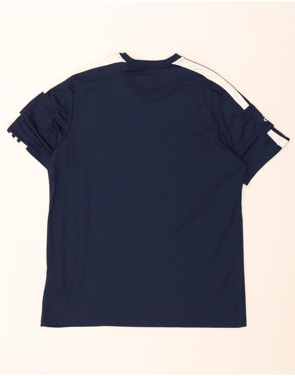 T-shirt grafica Adidas Aeroready da uomo Top XL Blu navy Colourblock