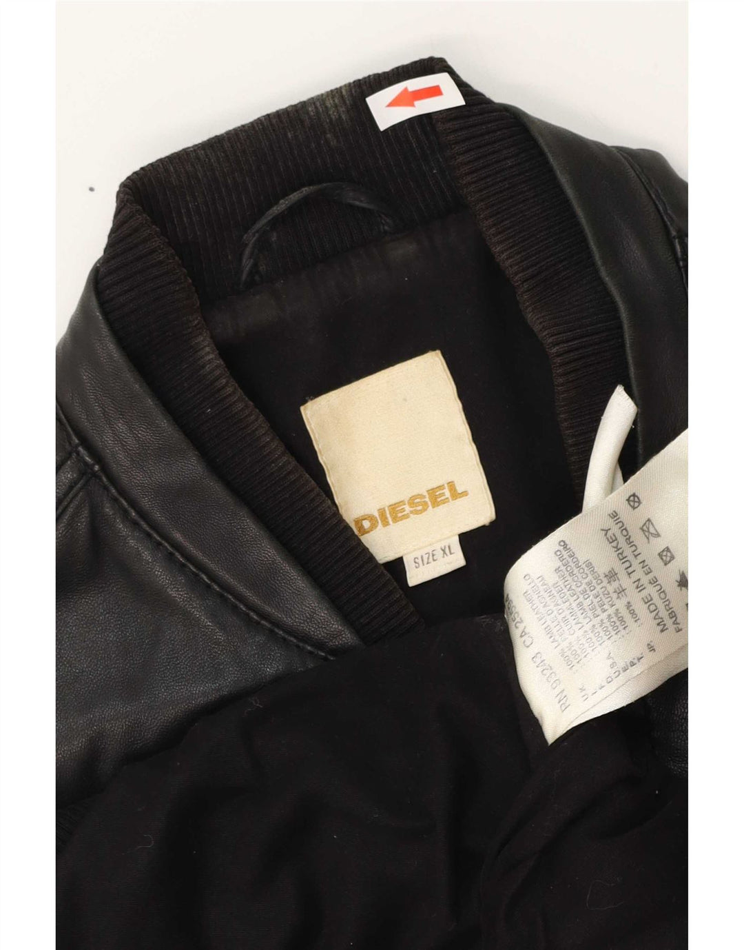 Giacca in pelle da uomo Diesel UK 42 XL Nera