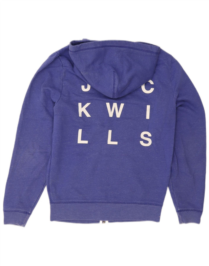 Maglione con cappuccio con zip grafica da uomo Jack Wills in cotone blu medio