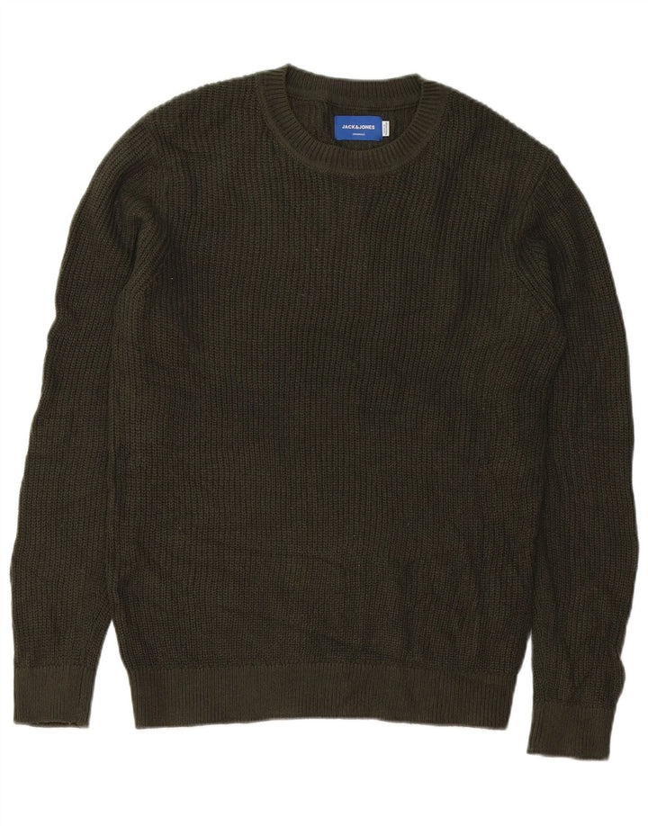 Maglione maglione girocollo da uomo Jack & Jones in acrilico verde medio