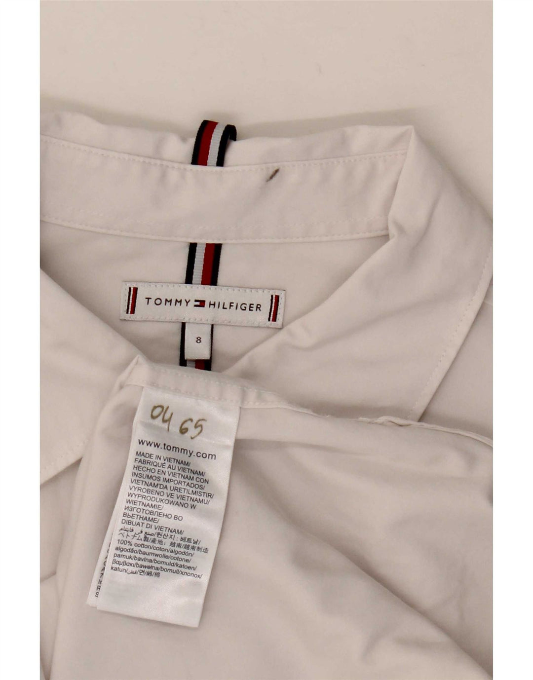 Camicia da donna Tommy Hilfiger US 8 cotone bianco medio