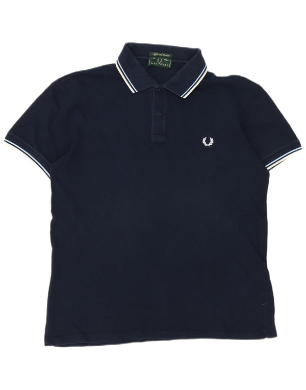 Polo da uomo Fred Perry grande in cotone blu navy