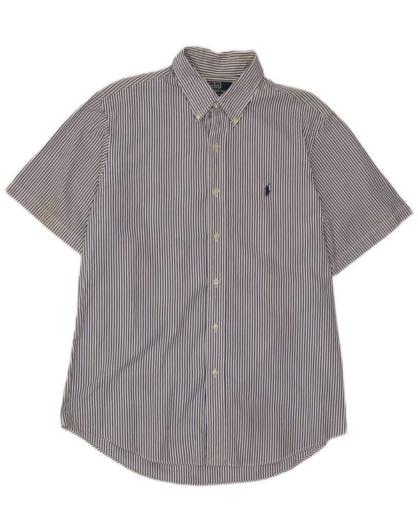 Polo Ralph Lauren Camicia a maniche corte da uomo taglia 42 16 1/2 grande a righe blu