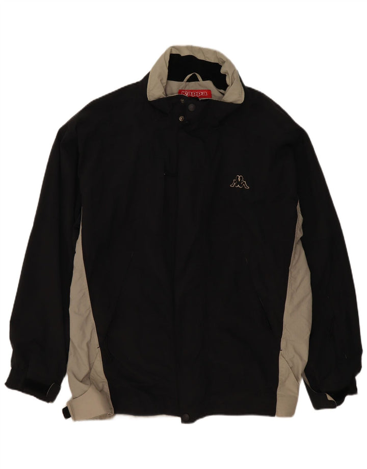 Giacca a vento da uomo KAPPA UK 40 Large nera in poliammide color block