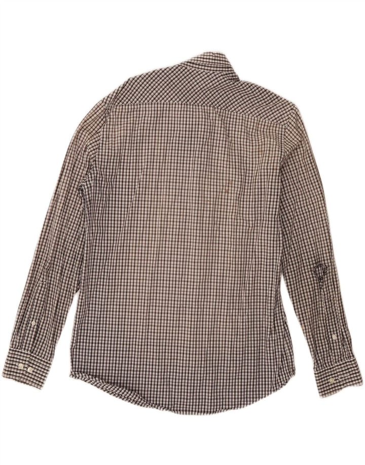 Camicia Carrera da uomo vestibilità regolare, cotone a quadri neri grandi