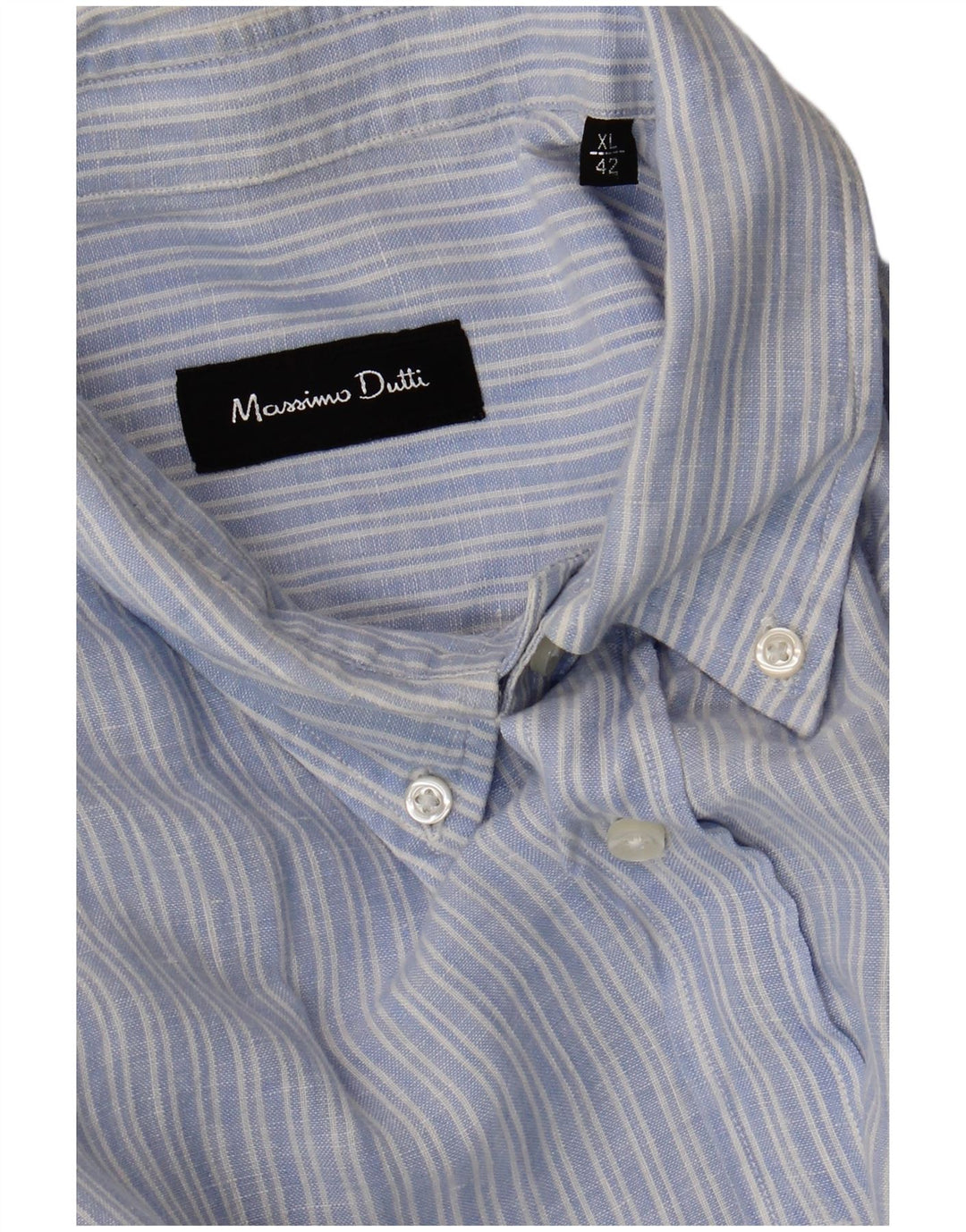 Camicia Uomo Massimo Dutti XL Gessato Blu