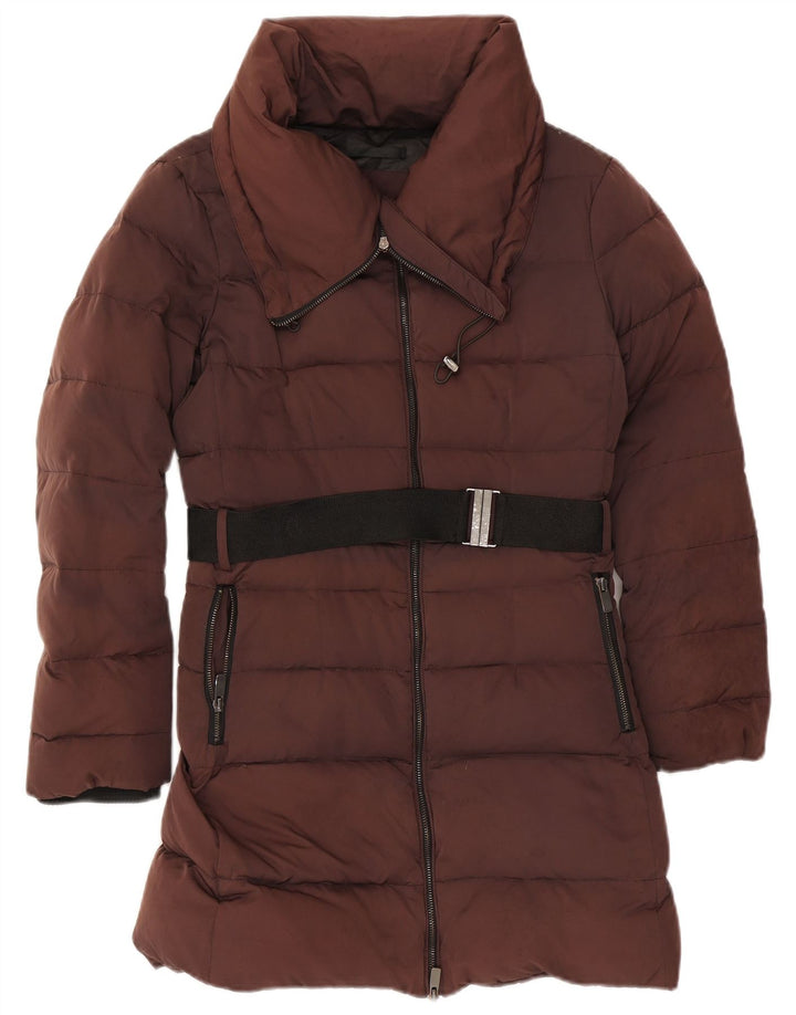 Cappotto imbottito da donna Zara UK 16 grande marrone