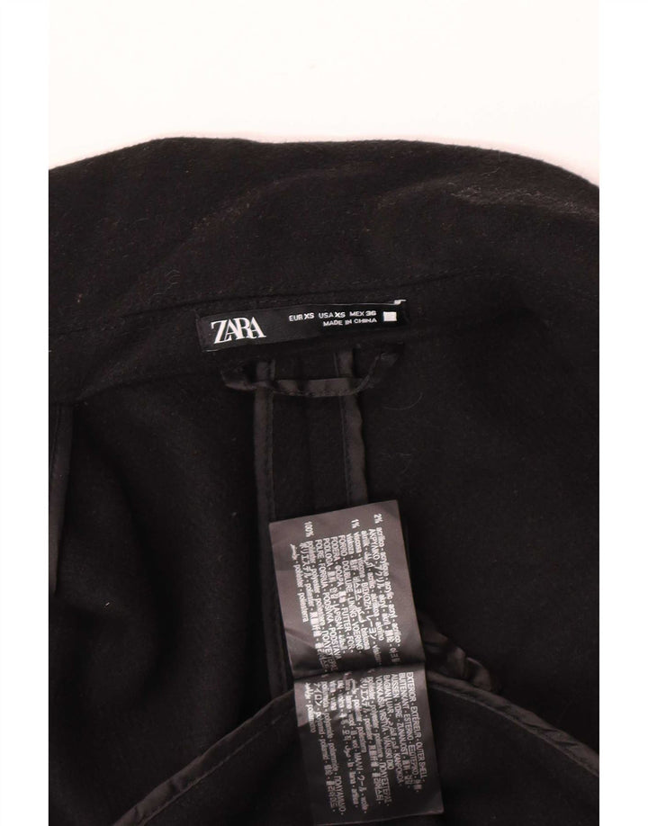 Zara Cappotto da uomo UK 34 XS Nero Poliestere
